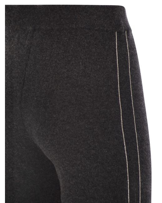Pantalon en laine cardée, soie et fil en cachemire Peserico en coloris Black