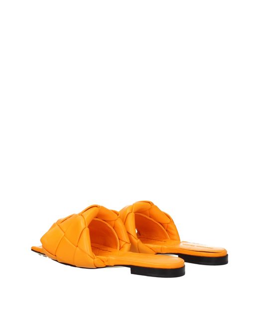 Bottega Veneta Orange Mandarin Leather Sandals And Clogs
