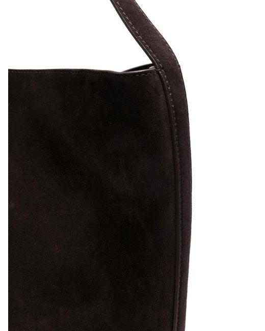 Totême Black Leather Belted Tote