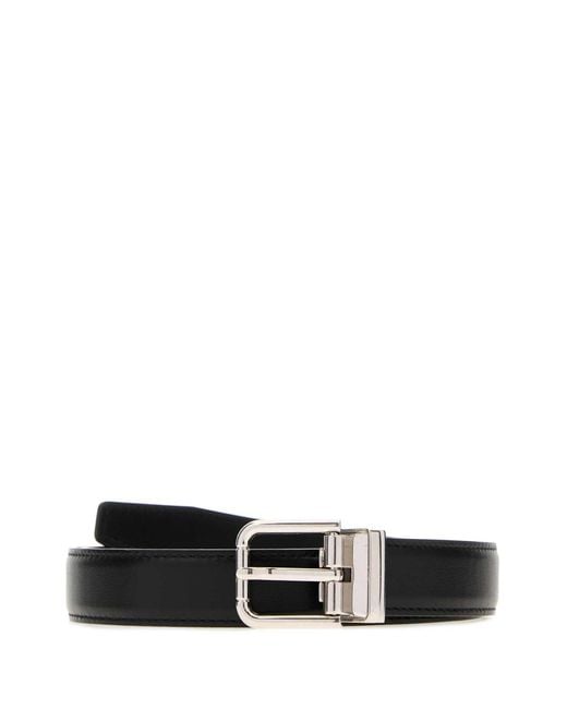 Dolce & Gabbana White Logo Buckle Belt