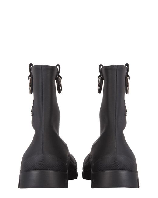 MSGM Black Matte Mid-Calf Rain Boots