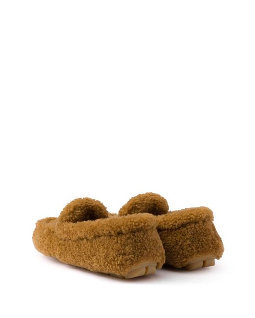 Prada Brown Shearling Driving Shoes