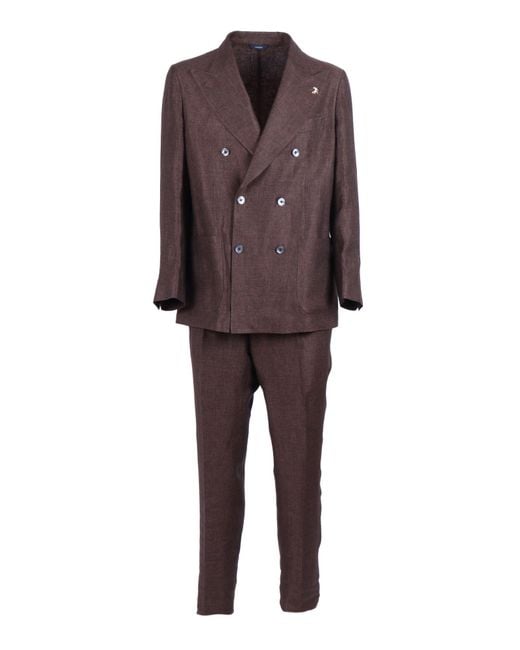 Tombolini Brown Marrone Zero Gravity Linen Suit for men