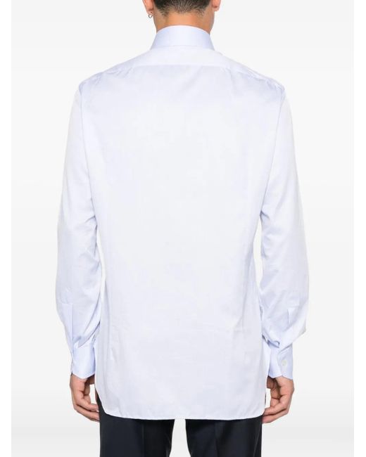 Kiton Katoenen Overhemd in het White voor heren