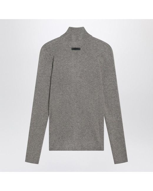 Fear Of God Gray Ribbed Zip Cardigan