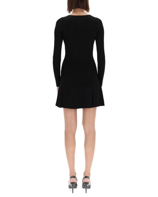 Versace Jeans Couture Black "Baroque" Buckle Dress