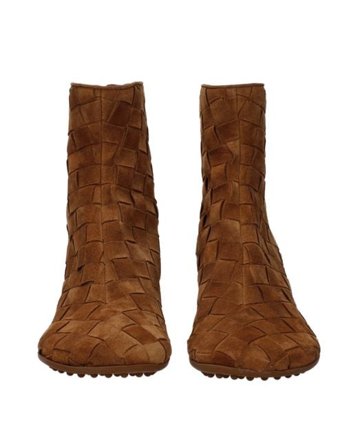 Bottega Veneta Brown Stivaletti Atomic Donna Camoscio Marrone/Caramello