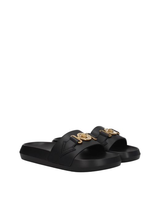 Versace Black Logo Slide Sandals