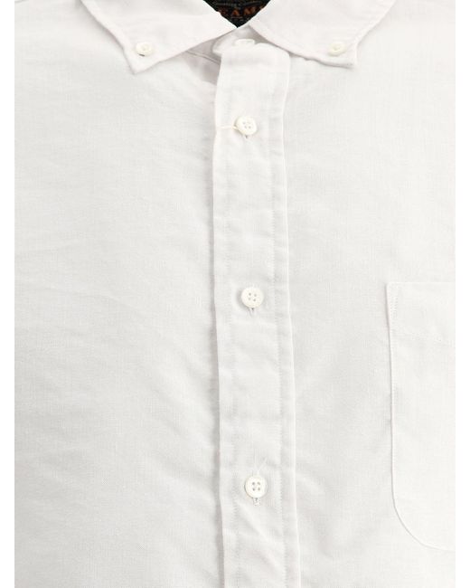 Beams Plus Stralen Plus Linnen Shirt Met Borstzak in het White voor heren