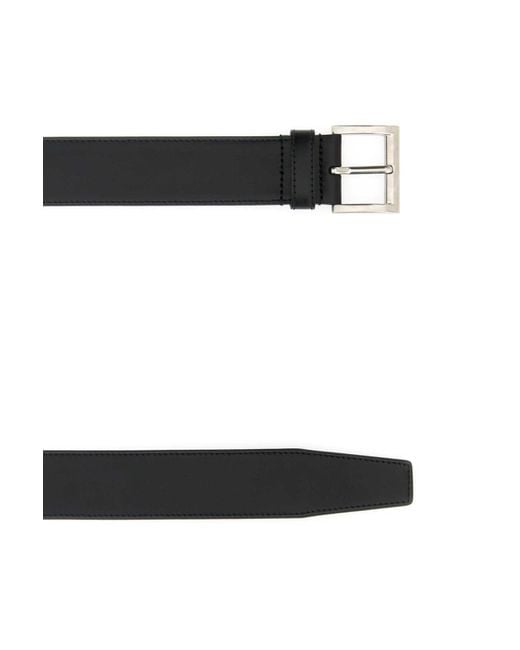 Prada Black Buckled Leather Belt