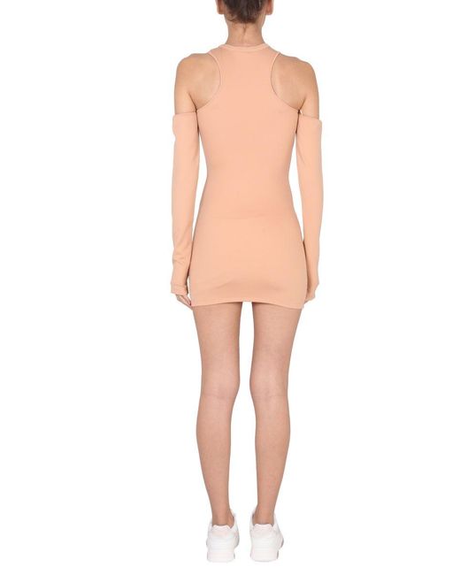 Off-White c/o Virgil Abloh Pink Asymmetric Mini Dress
