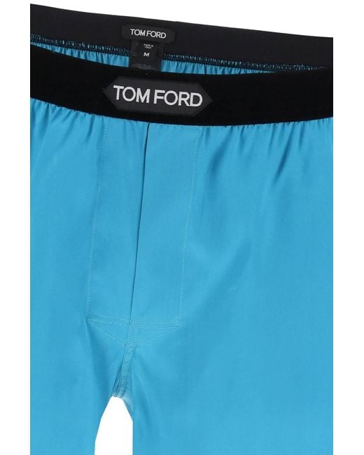 Tom Ford Silk Boxer Set in het Blue