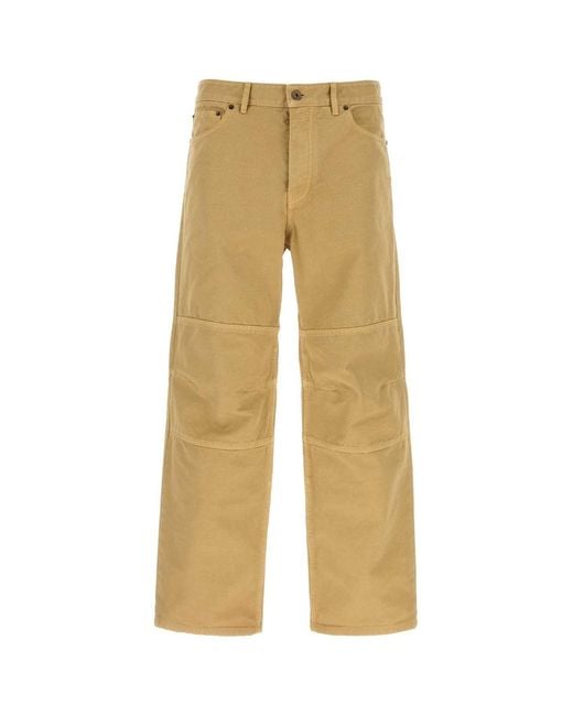 Burberry Natural Flat Front Pants for men