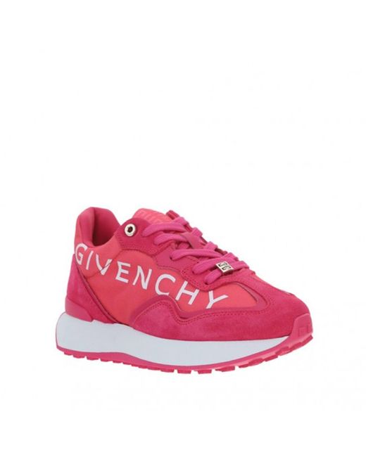 Givenchy Pink Canvas And Suede Sneakers