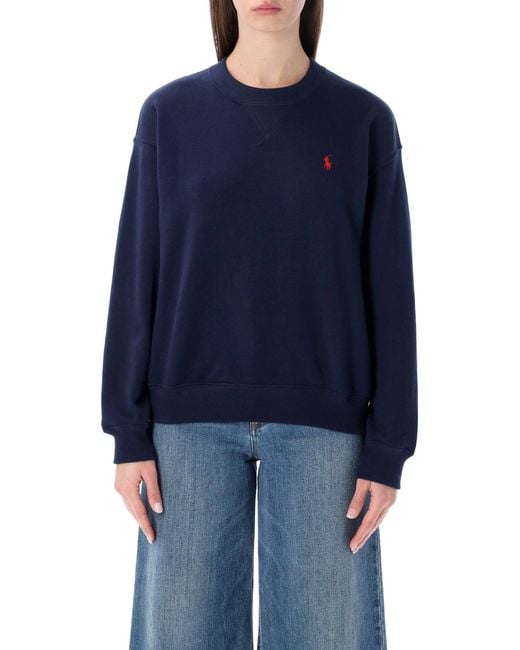 Polo Ralph Lauren Blue Cotton Fleece Crewneck Sweatshirt