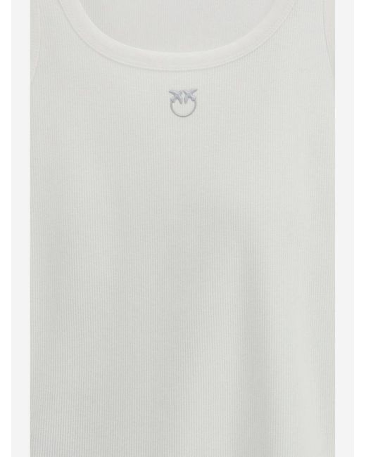 Pinko White Stretch Cotton Tank Top