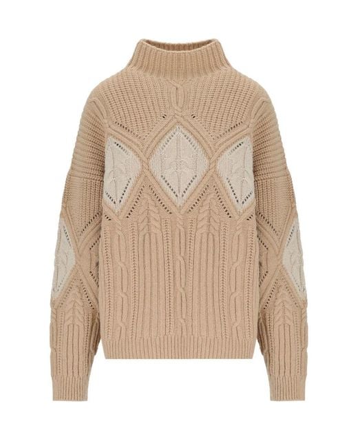 Twinset Natural Cratere Turtleneck Jumper