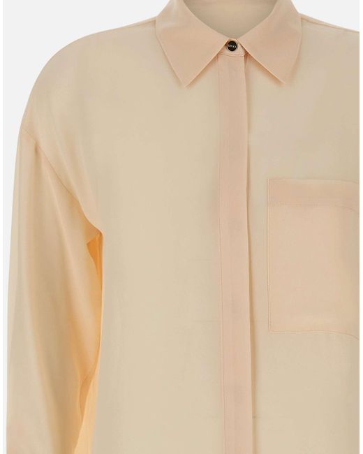 Liu Jo Natural Lachsrosa Oversize-Crepe-Hemd