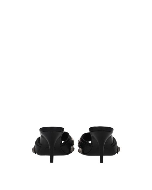 Balenciaga Black Cagole Sandals Leather