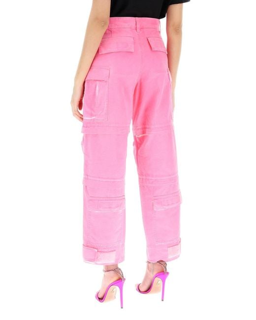 Pantalon cargo julia sombre DARKPARK en coloris Pink