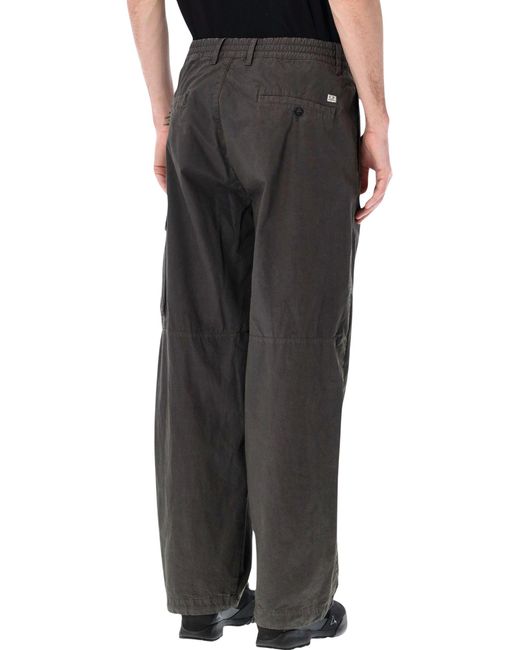 C P Company Black Microreps Cargo Pants for men