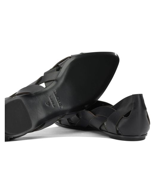 Roberto Del Carlo Black Calf Leather Leather Ballerinas