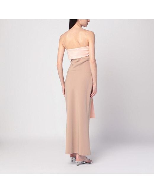 BERNADETTE Natural Bart Dress With Oversized Bow
