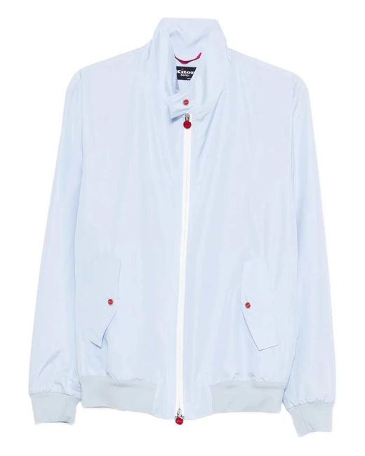 Kiton Blue Jacket With Zip Pocket for men
