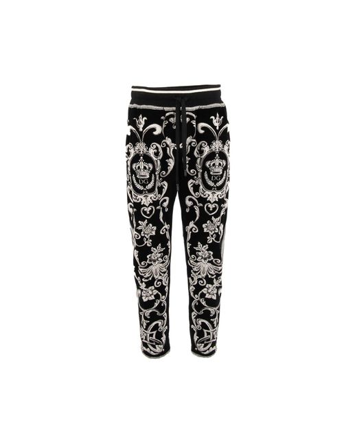 Pantalones de trote de terciopelo Dolce & Gabbana de hombre de color Black