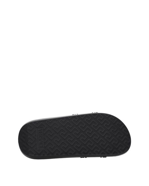 Versace Black Slippers And Clogs Rubber