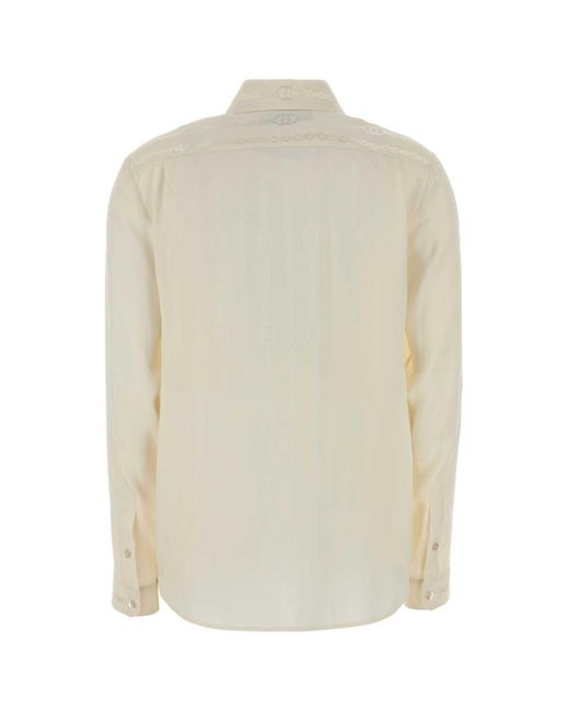 Gucci White Ivory Crepe Shirt