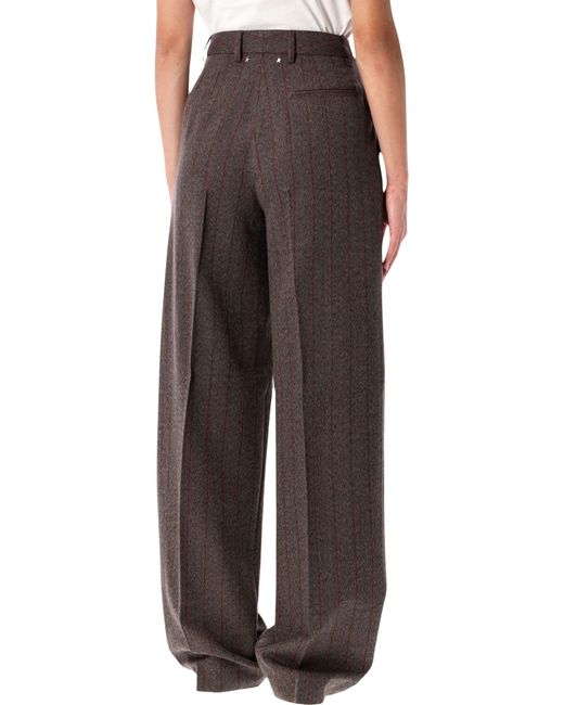 Golden Goose Deluxe Brand Multicolor Pinstripe Wool Wide-Leg Trousers