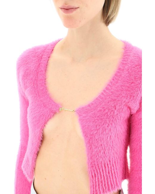 La Maille Neve Cropped Top Jacquemus en coloris Pink
