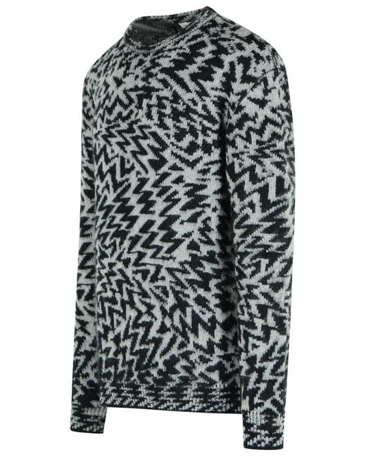 Laneus Black Two Tone Wool Blend Sweater