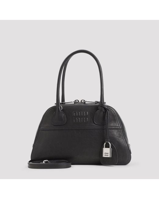 Miu Miu Black Vivian Nappa Shoulder Bag