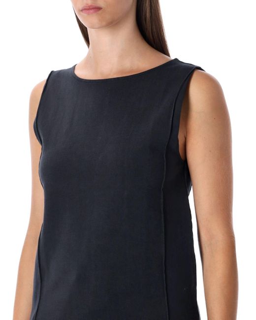 Our Legacy Black Lounge Jersey Top With Laser-Cut Back