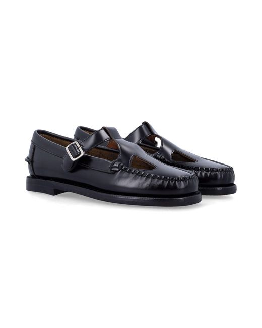 Sebago Blue Angelina Tale Leather Moccasins