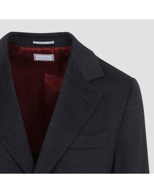 Brunello Cucinelli Blue Brunello Cuccinelli Overcoat for men