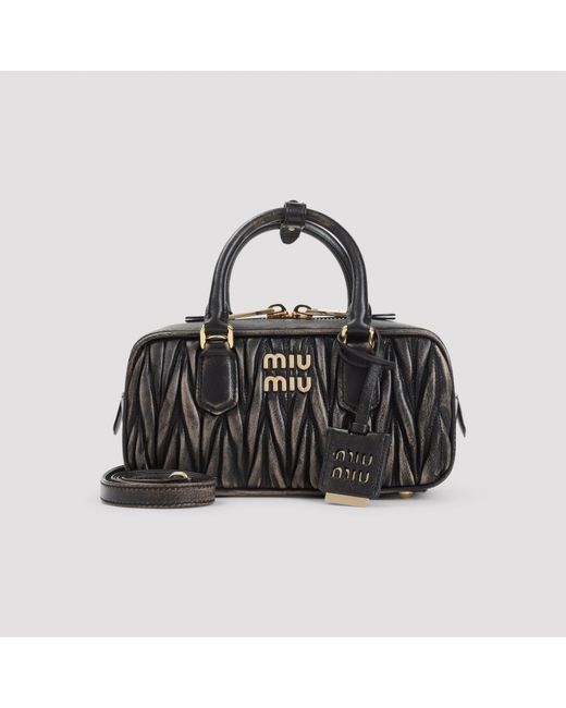 Miu Miu Black Mini Bauletto Leather Shoulder Bag
