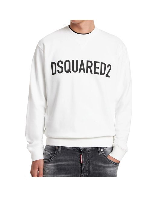 DSquared² White Logo Sweatshirt for men