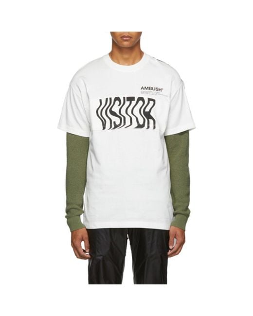 Ambush Hinderlaag Wit Cape T -shirt in het White voor heren