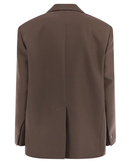 Weekend by Maxmara Brown Floc Cotton Blend Over Blazer