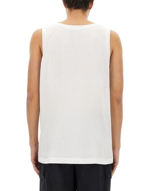 Dolce & Gabbana White Cotton "Over" Tank Top