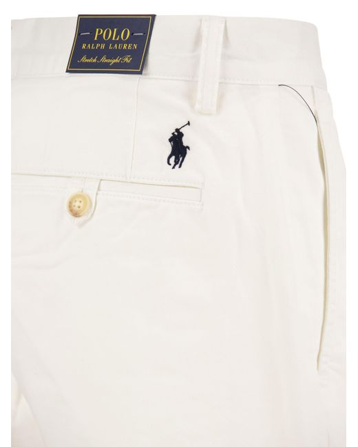 Stretch Classic Fit Chino Short Polo Ralph Lauren de color White