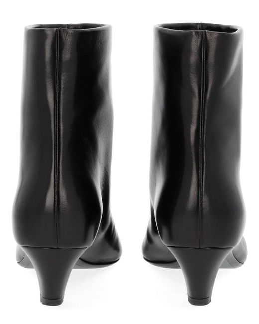 Khaite Black Leather Boots