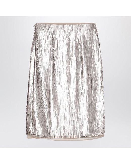 Rohe White Pencil Skirt With Sequins