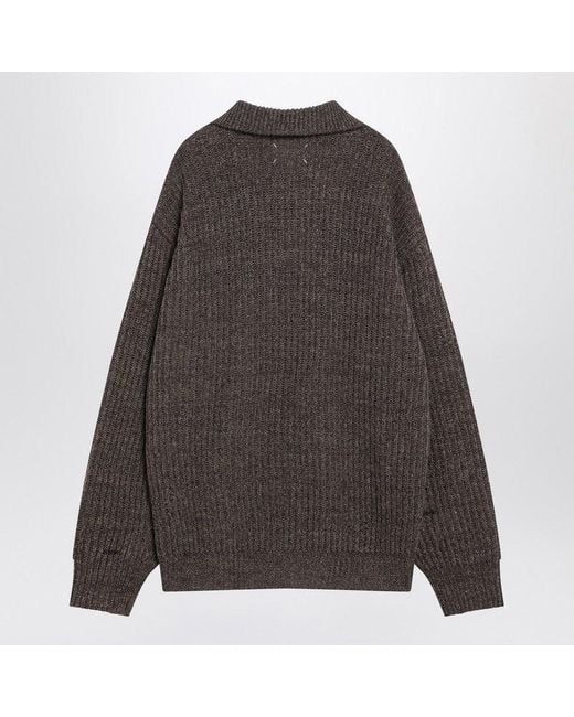 Maison Margiela Gray Sweater With Zip for men