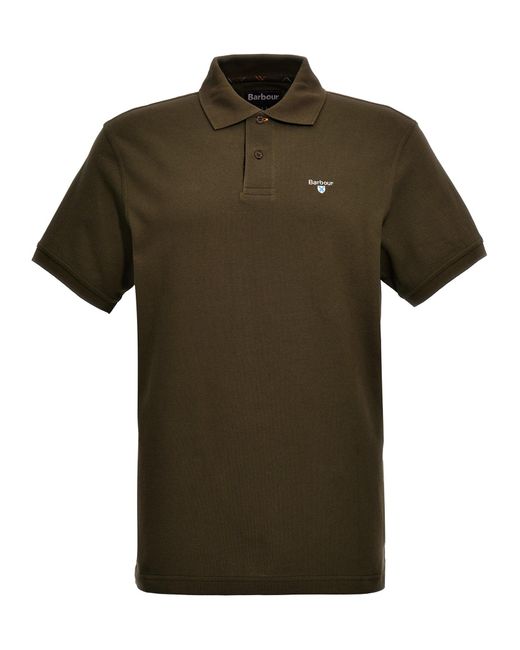 Barbour Green Logo Embroidery Polo Shirt for men