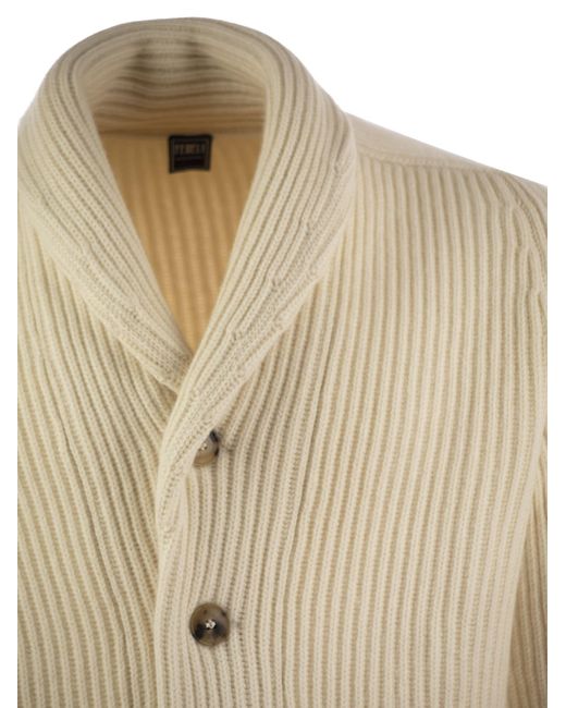 Fedeli Natural Pure Cashmere Cardigan for men