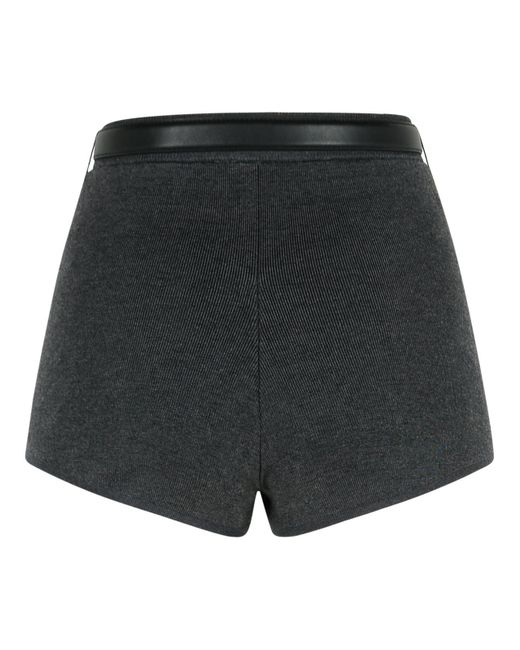 Self-Portrait Zelfportret Grijs Viscose Blend Shorts in het Black